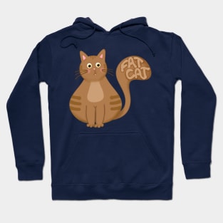 Cute Brown Fat Cat Art Hoodie